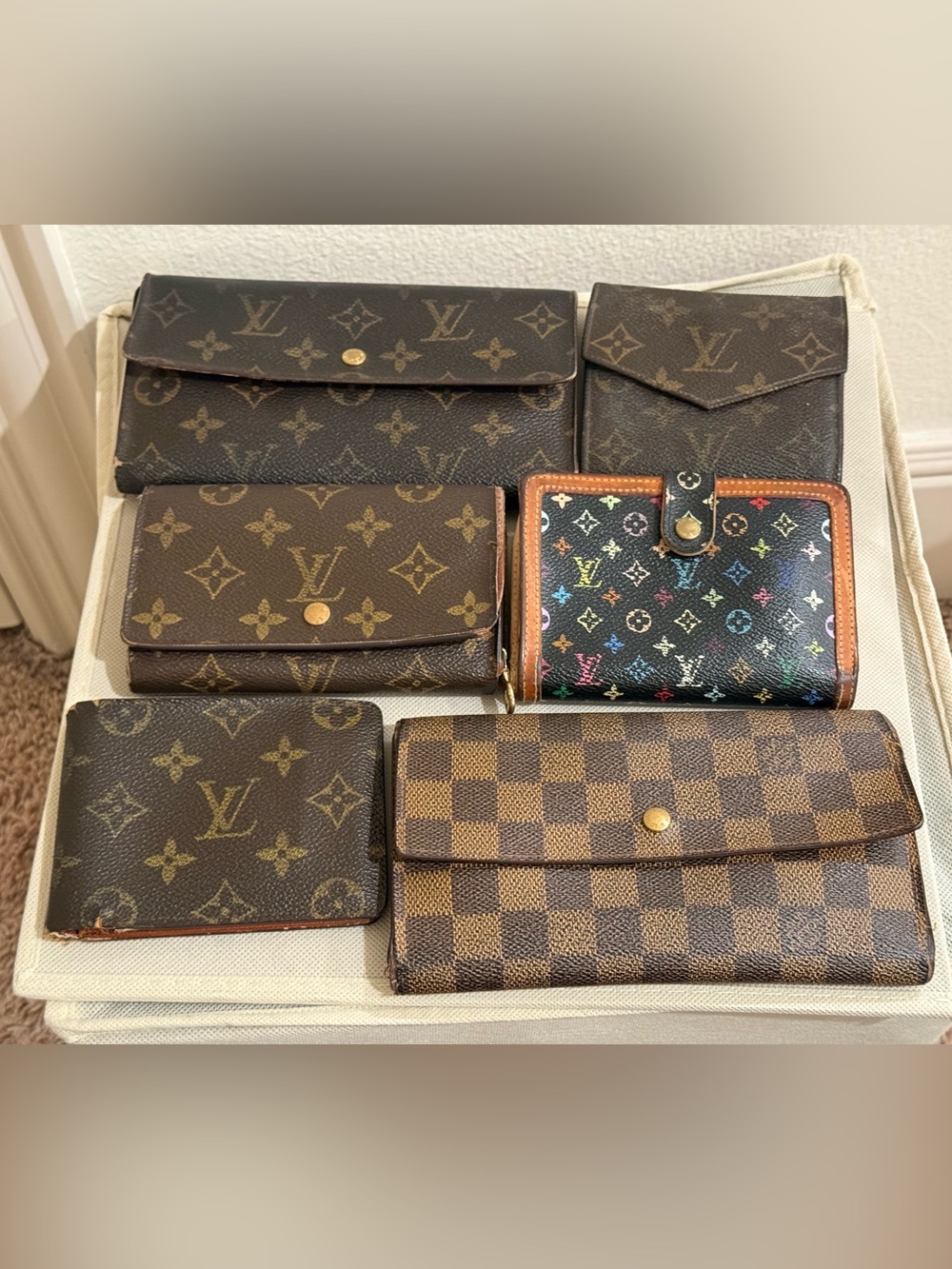 Louis Vuitton Set of 6 JUNK ITEMS FOR REPAIR LONG WALLET BI/TRIFOLD AUTHENTIC